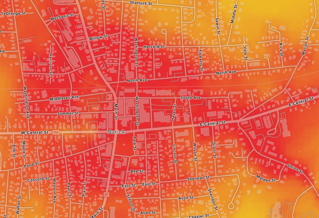 Heat Map of Natick Center